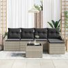 vidaXL Sofa Set mit Kissen 6 pcs Hellgrau Poly Rattan