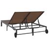 vidaXL Sonnenliege 1-Person Braun 206 x 62,5 x 74 cm Poly-Rattan
