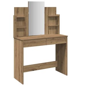 vidaXL Schminktisch mit Spiegel Artisan-Eiche 96x39x142 cm