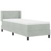vidaXL Boxspringbett mit Matratze Hellgrau 200 x 80 cm Samt