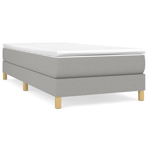 vidaXL Boxspringbett mit Matratze Hellgrau 100x200 cm Stoff