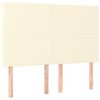 vidaXL Boxspringbett mit Matratze & LED Creme 140x190 cm Kunstleder
