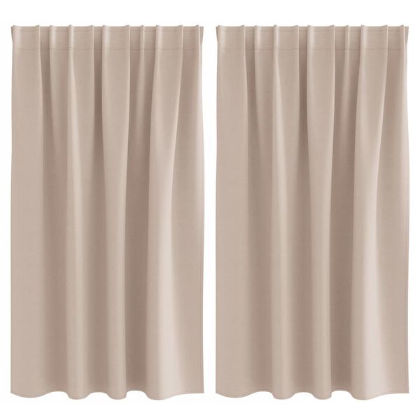 vidaXL Verdunkelungs-Vorh&auml;nge mit Ringen 2 pcs Taupe 140 x 140 cm