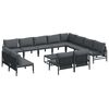 vidaXL Gartensofa-set mit Kissen 13 pcs Schwarz Stahl