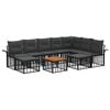 vidaXL Outdoor-Sofagarnitur 10 pcs Schwarz und Dunkelgrau Polyester
