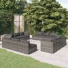 vidaXL 12-tlg. Garten-Lounge-Set mit Kissen Poly Rattan Grau