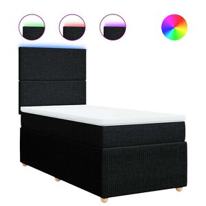 vidaXL Boxspringbett mit Matratze Schwarz 80x200 cm Stoff
