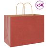 vidaXL Papiertragetaschen 50 Stk. mit Henkeln Rot 32x17x25 cm
