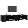 vidaXL Wand-TV-Schrank Set Wandmontiert 2 pcs Schwarz Eichen-Optik