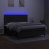 vidaXL Boxspringbett mit Matratze & LED Schwarz 160x200 cm Stoff