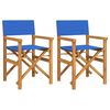 vidaXL Regiest&uuml;hle 2 Stk. Klappbar Blau Massivholz Teak