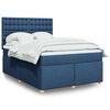 vidaXL Boxspringbett mit Matratze Blau 140x190 cm Stoff