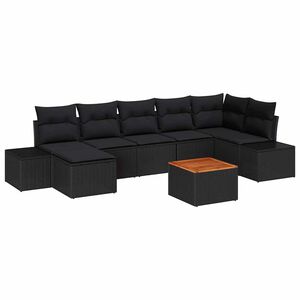 vidaXL Garten-Sofa-Set 8 pcs Schwarz