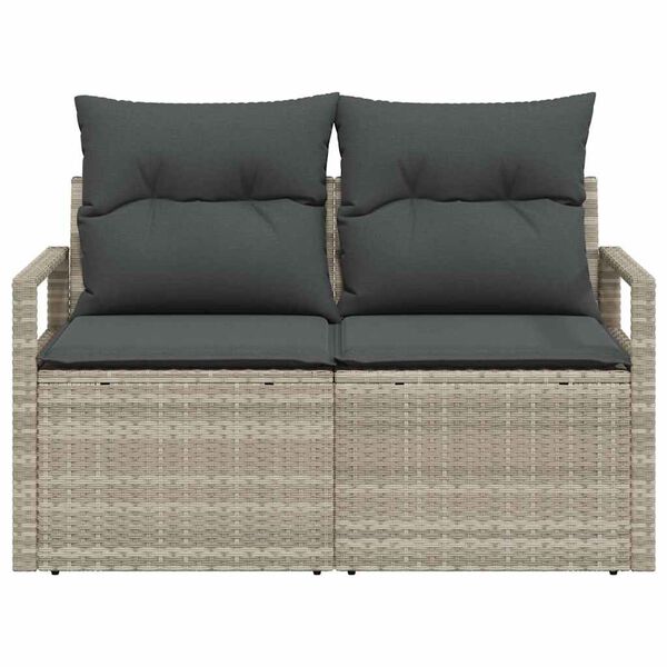 vidaXL Garten-Sofa mit Kissen 120 x 62 x 69 cm Poly-Rattan
