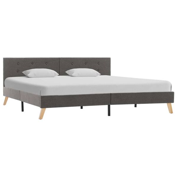 vidaXL Bettgestell Taupe Stoff 180 x 200 cm