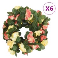 vidaXL Künstliche Blumengirlanden 6 Stk. Abendrot 250 cm