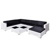 vidaXL 8-tlg. Garten-Lounge-Set mit Auflagen Poly Rattan Wei&szlig;