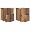 vidaXL Wandmontierter Nachttisch 2 pcs Altholz 33 x 34,5 x 43 cm