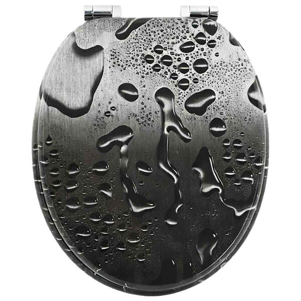 vidaXL Soft-Close Toilettensitz Grau 44 x 38 cm MDF-Platte