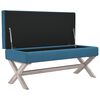 vidaXL Hocker mit Stauraum Blau 110x45x49 cm Samt