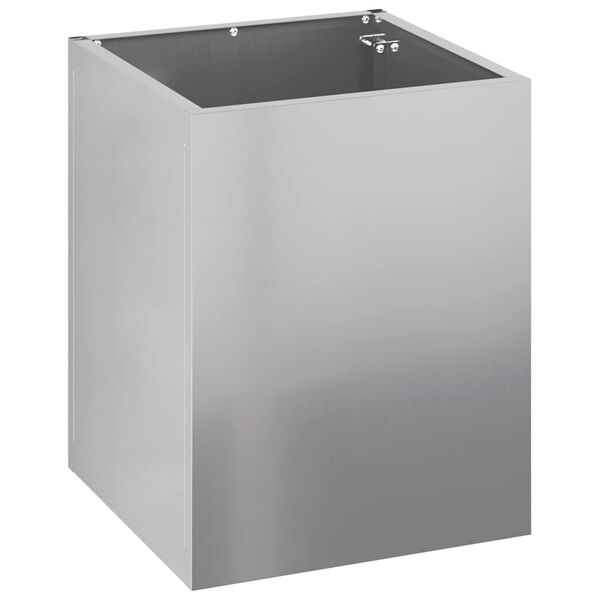 vidaXL Gartenblumentopf Silber Verzinkter Stahl