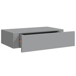 vidaXL Wandregal mit Schublade Grau 40x23,5x10 cm MDF