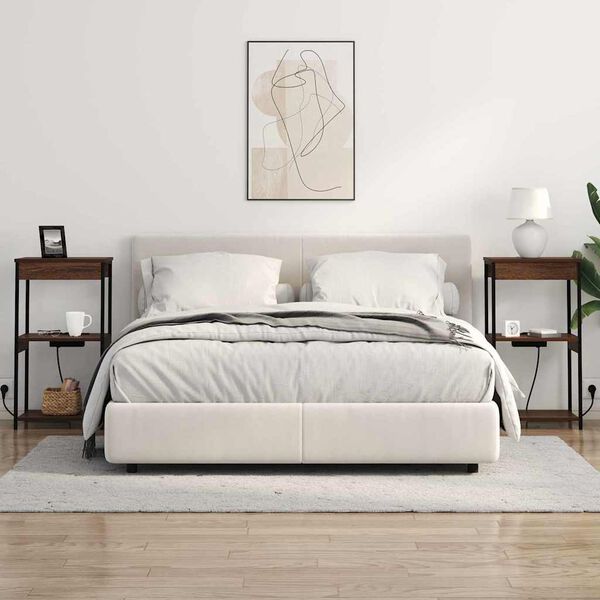 vidaXL Nachttisch Braun Eichen-Optik 41 x 31 x 76 cm Holzwerkstoff