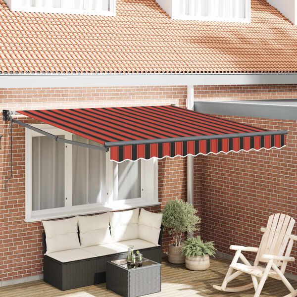 vidaXL Markise Rot und Schwarz 350 x 250 x 165 cm Polyester