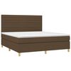 vidaXL Boxspringbett mit Matratze & LED Dunkelbraun 180x200 cm Stoff