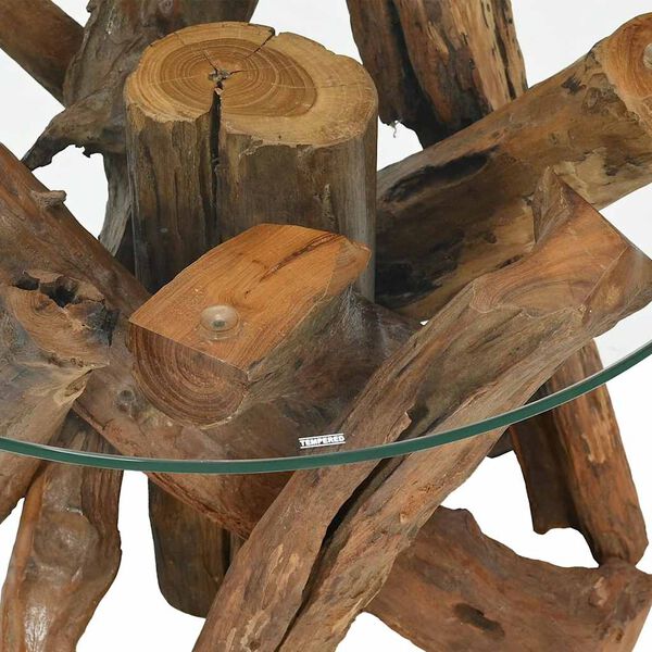 vidaXL Couchtisch Massivholz Teak Treibholz 60 cm