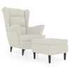 vidaXL Ohrensessel mit Hocker Creme Samt