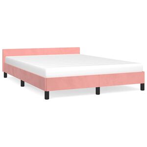 vidaXL Bettgestell mit Kopfteil ohne Matratze Rosa 140x200 cm Samt
