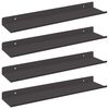 vidaXL Schwebendes Regal 4 pcs Schwarz 40 x 9 x 2,5 cm Stahl