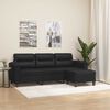 vidaXL 3-Sitzer-Sofa mit Hocker Schwarz 180 cm Kunstleder