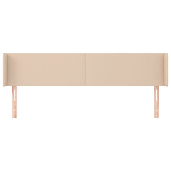 vidaXL Kopfteil mit Ohren Cappuccino-Braun 163x16x78/88 cm Kunstleder