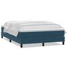 vidaXL Boxspringbett mit Matratze Dunkelblau 140x210 cm Samt