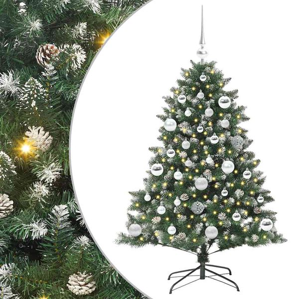 vidaXL K&uuml;nstlicher Weihnachtsbaum mit 150 LEDs mit St&auml;nder Gr&uuml;n 120 cm