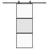 vidaXL Schiebet&uuml;r mit Beschlag Schwarz 76x205 cm Hartglas