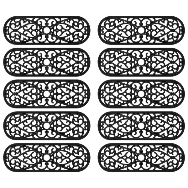 vidaXL Stufenmatten 10 Stk. 25x75 cm Gummi