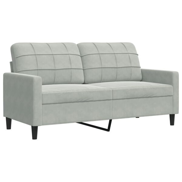 vidaXL 2-Sitzer-Sofa Hellgrau 140 cm Samt