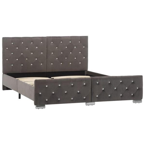 vidaXL Bettgestell Grau Samt 140x200 cm
