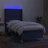 vidaXL Boxspringbett mit Matratze & LED Blau 90x200 cm Stoff