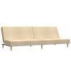 vidaXL Schlafsofa 2-Sitzer mit Fu&szlig;hocker Creme Stoff
