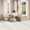 vidaXL Garten-Sofa-Set mit Kissen mit Speicher 13 pcs Beige und Creme