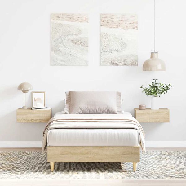 vidaXL Bettgestell ohne Matratze Sonoma-Eiche 90x200 cm Holzwerkstoff