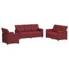 vidaXL Sofa-Set 3 pcs Weinrot Kunstleder