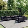 vidaXL 8-tlg. Garten-Lounge-Set mit Kissen Poly Rattan Dunkelgrau