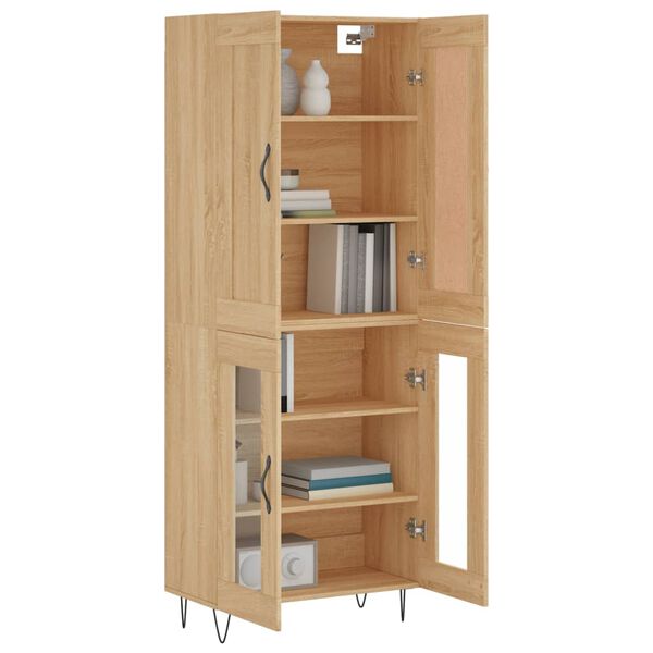 vidaXL Highboard Sonoma-Eiche 69,5x34x180 cm Holzwerkstoff