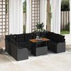 vidaXL Garten-Sofa-Set mit Speicher 10 pcs Schwarz Poly Rattan