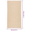 vidaXL Teppich ZIZUR Beige 80x150 cm Jute-Optik Indoor und Outdoor